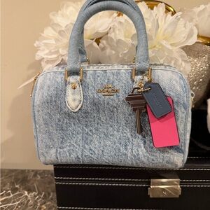 Coach mini Light Blue in Loved Denim Satchel
